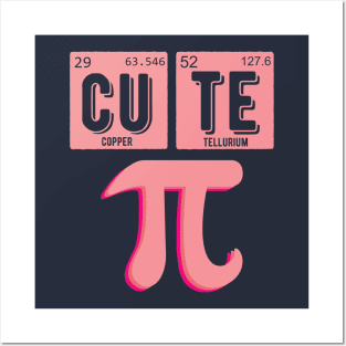 Cute Pie Pi Day Cutie Math Periodic Table Pink math teacher Posters and Art